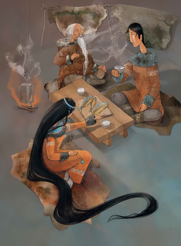 Иллюстрация к книге — Сказка о храбром богатыре Узоне и его возлюбленной Наюн. По мотивам корякской легенды [i_014.jpg]