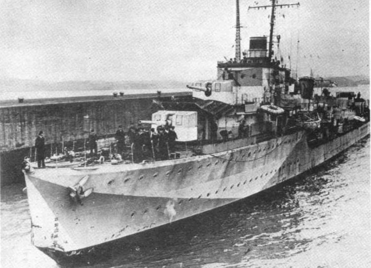 Иллюстрация к книге — Эскадренные миноносцы Англии во второй мировой войне. Часть I (1925 -1945 гг.) [img_163.jpg]