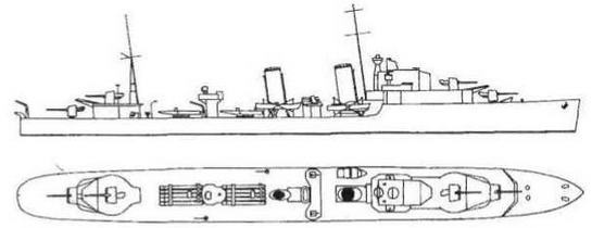 Иллюстрация к книге — Эскадренные миноносцы Англии во второй мировой войне. Часть I (1925 -1945 гг.) [img_52.jpg]