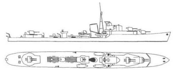 Иллюстрация к книге — Эскадренные миноносцы Англии во второй мировой войне. Часть I (1925 -1945 гг.) [img_70.jpg]
