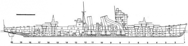 Иллюстрация к книге — Японские тяжелые крейсера.Том 1: История создания, описание конструкции, предвоенные модернизации. [img_96.jpg]