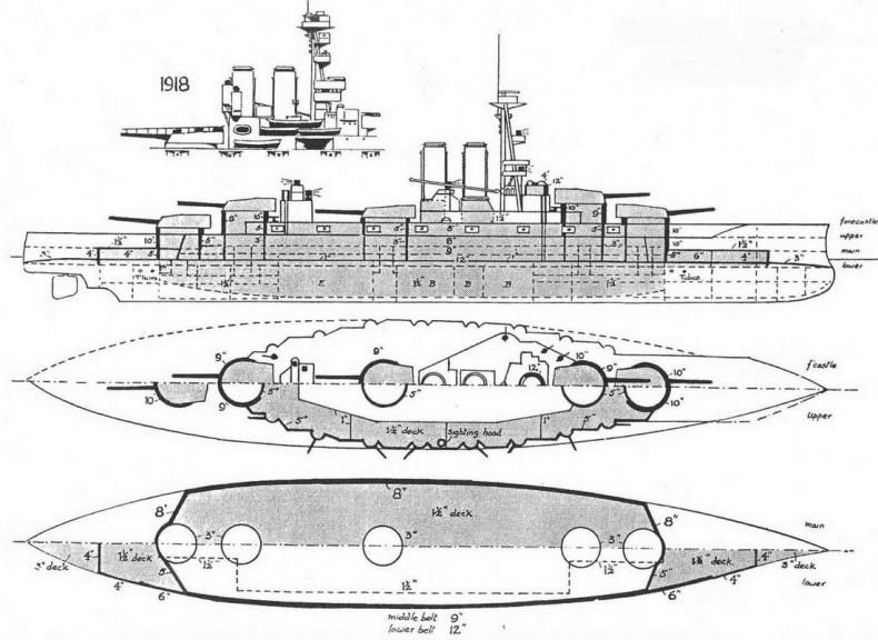 Иллюстрация к книге — Линейные корабли “Эджинкорт”, “Канада” и “Эрин”. 1910-1922 гг. [img_43.jpg]