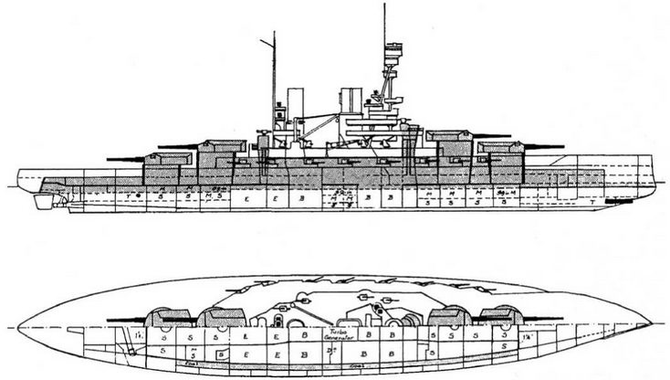 Иллюстрация к книге — Линейные корабли типа &quot;Баерн&quot;. Последние дредноуты империи кайзера Вильгельма II. [img_40.jpg]