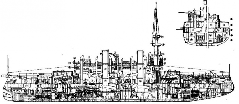 Иллюстрация к книге — Броненосцы Соединенных Штатов Америки &quot;Мэн&quot;, &quot;Техас&quot;, &quot;Индиана&quot;, &quot;Массачусетс&quot;, &quot;Орегон&quot; и &quot;Айова&quot; [pic_35.jpg]