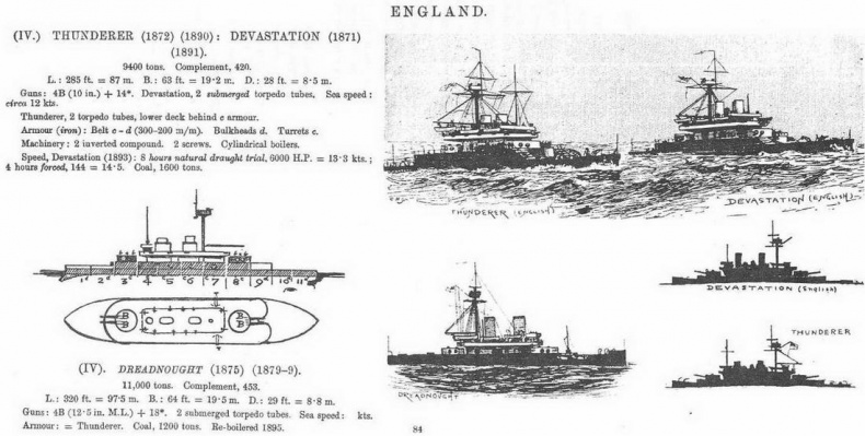 Иллюстрация к книге — Брустверно-башенные броненосцы “Глаттон”, “Девастейшен”, “Тандерер” и “Дредноут”. 1868-1908 гг. [img_14.jpg]