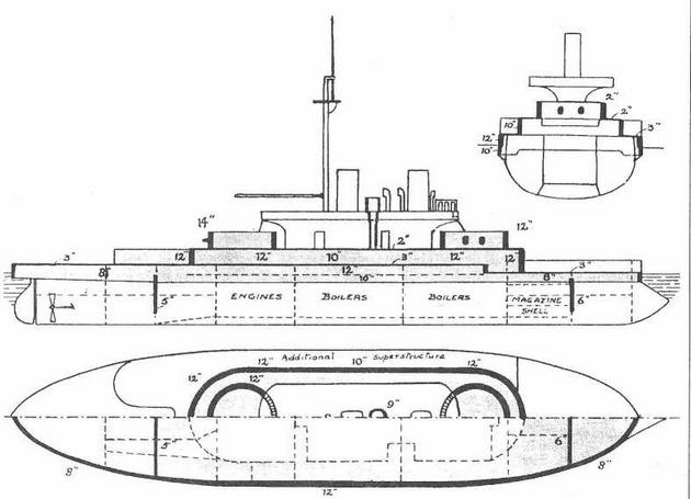 Иллюстрация к книге — Брустверно-башенные броненосцы “Глаттон”, “Девастейшен”, “Тандерер” и “Дредноут”. 1868-1908 гг. [img_9.jpg]