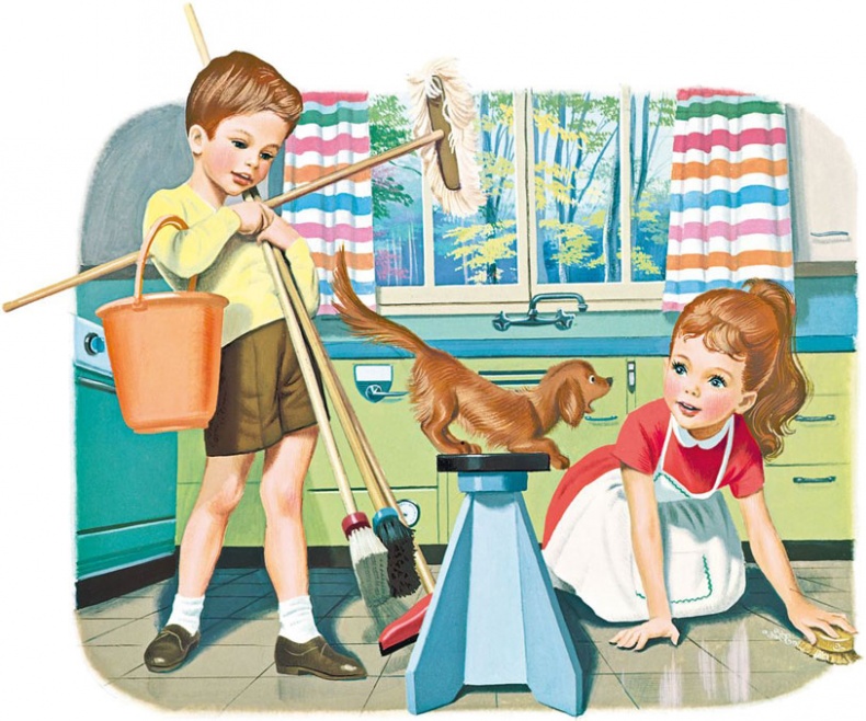 Иллюстрация к книге — Маруся помогает маме: На кухне. Дома [i_005.jpg]