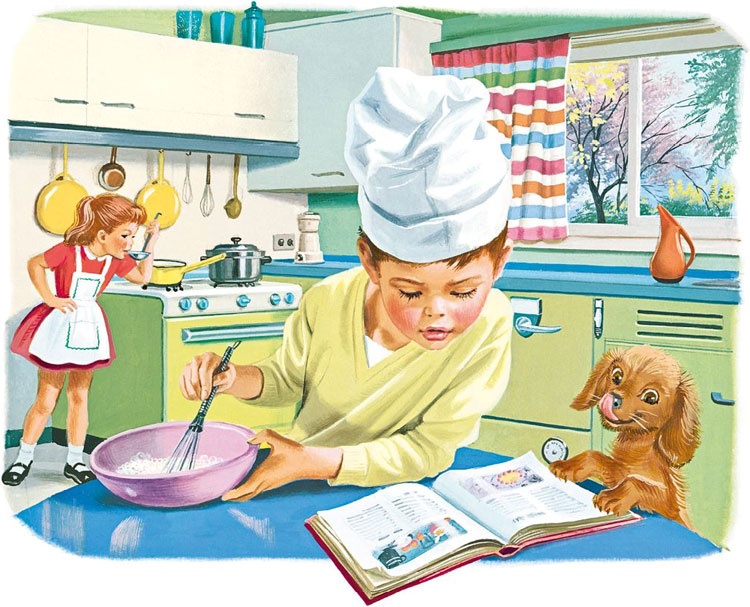 Иллюстрация к книге — Маруся помогает маме: На кухне. Дома [i_014.jpg]