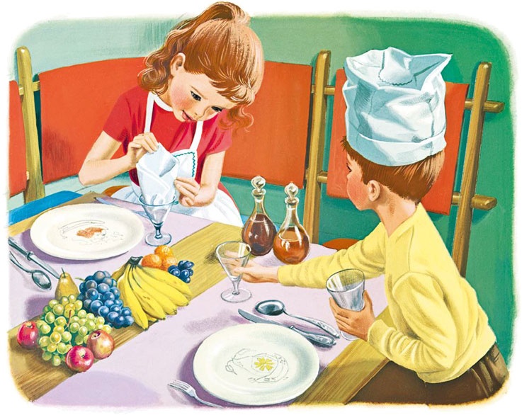 Иллюстрация к книге — Маруся помогает маме: На кухне. Дома [i_016.jpg]