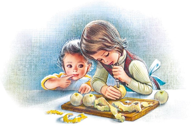 Иллюстрация к книге — Маруся помогает маме: На кухне. Дома [i_034.jpg]