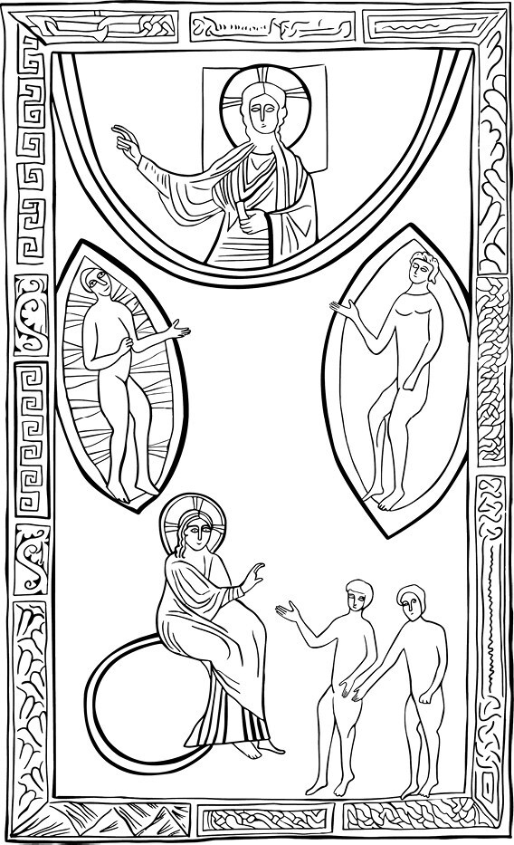 Иллюстрация к книге — Сотворение мира в иконографии средневекового Запада. Опыт иконографической генеалогии [i_028.jpg]