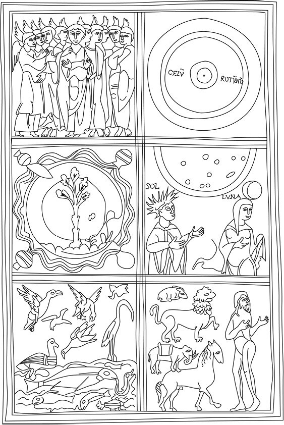Иллюстрация к книге — Сотворение мира в иконографии средневекового Запада. Опыт иконографической генеалогии [i_047.jpg]