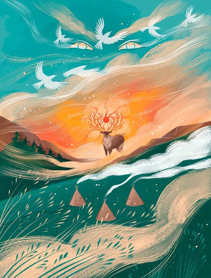 Иллюстрация к книге — Мифы северных народов России для детей [book-illustration-57.webp]