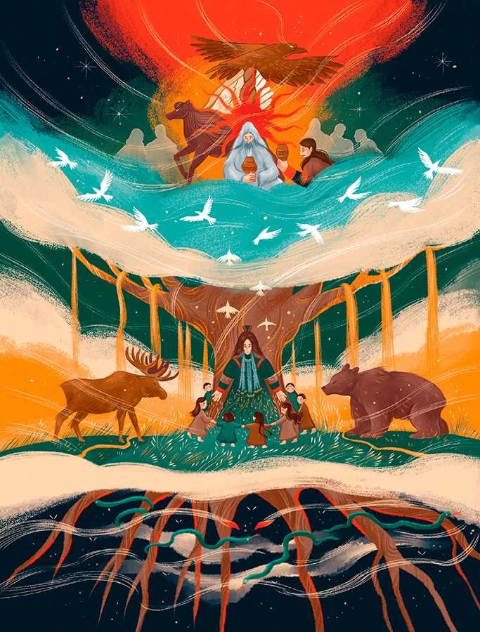Иллюстрация к книге — Мифы северных народов России для детей [book-illustration-68.webp]