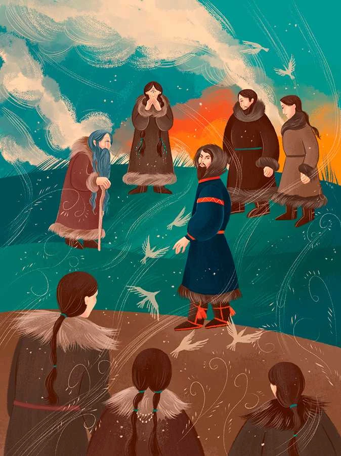 Иллюстрация к книге — Мифы северных народов России для детей [book-illustration-72.webp]